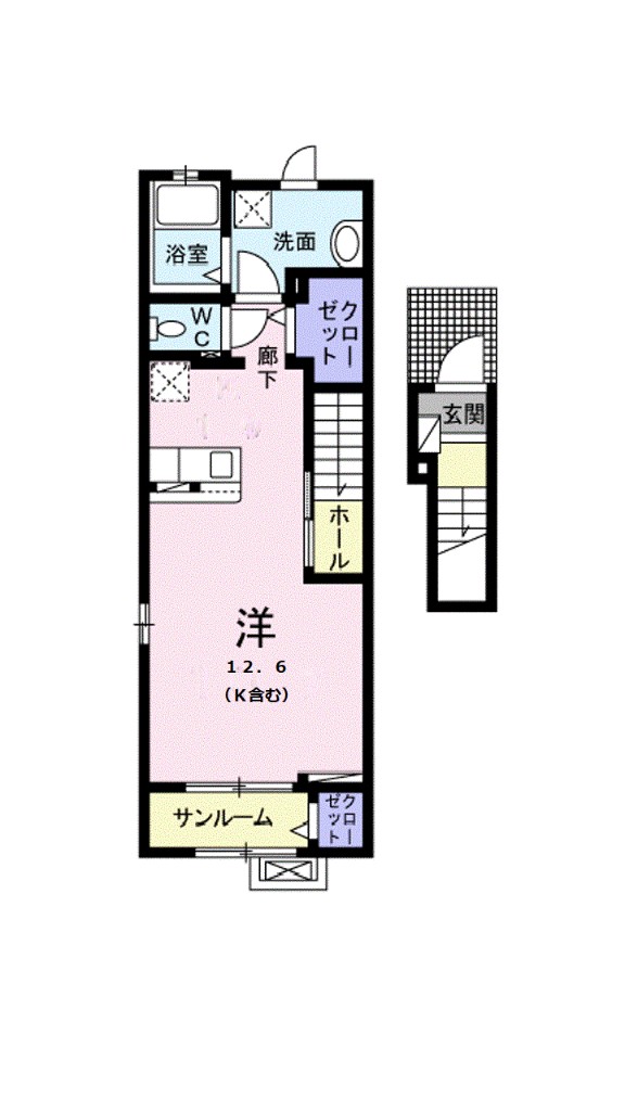クラール泉池Ｂ 205号室 間取り