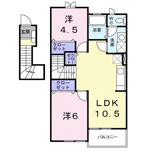 コンフォートＡ 202号室 間取り
