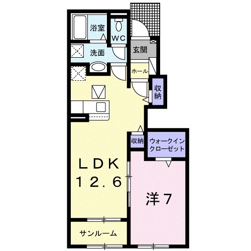 ソレイユＮⅢ 102号室 間取り