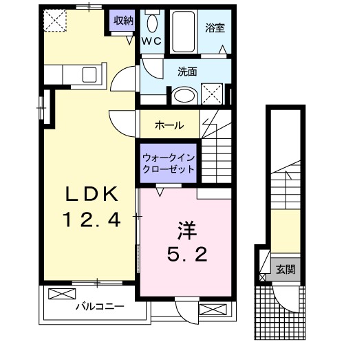 ラ・ポム 201号室 間取り