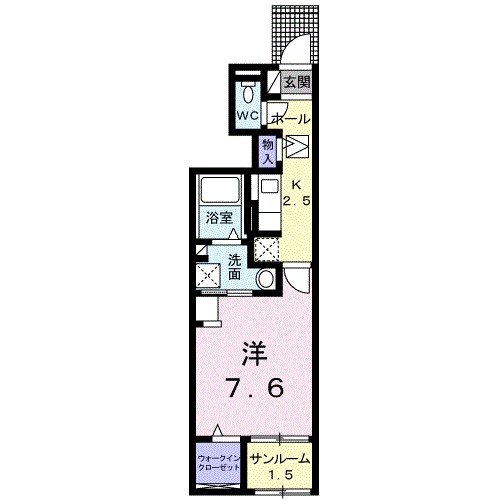 サンリット峰 105号室 間取り