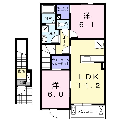 パークハイム椿　Ⅰ 202号室 間取り