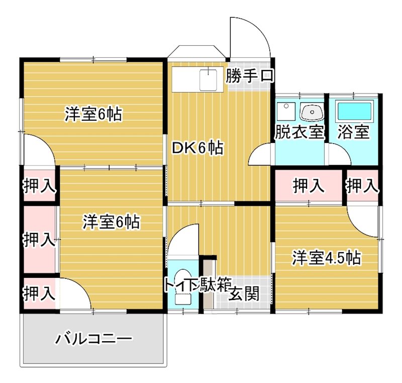 仙波貸家（北久米・平屋） 間取り