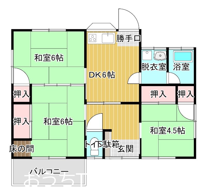 仙波貸家（北久米・平屋） 間取り