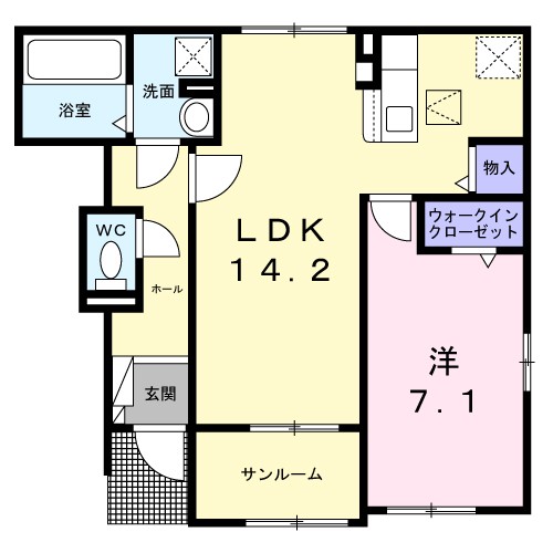シンフォニー 105号室 間取り