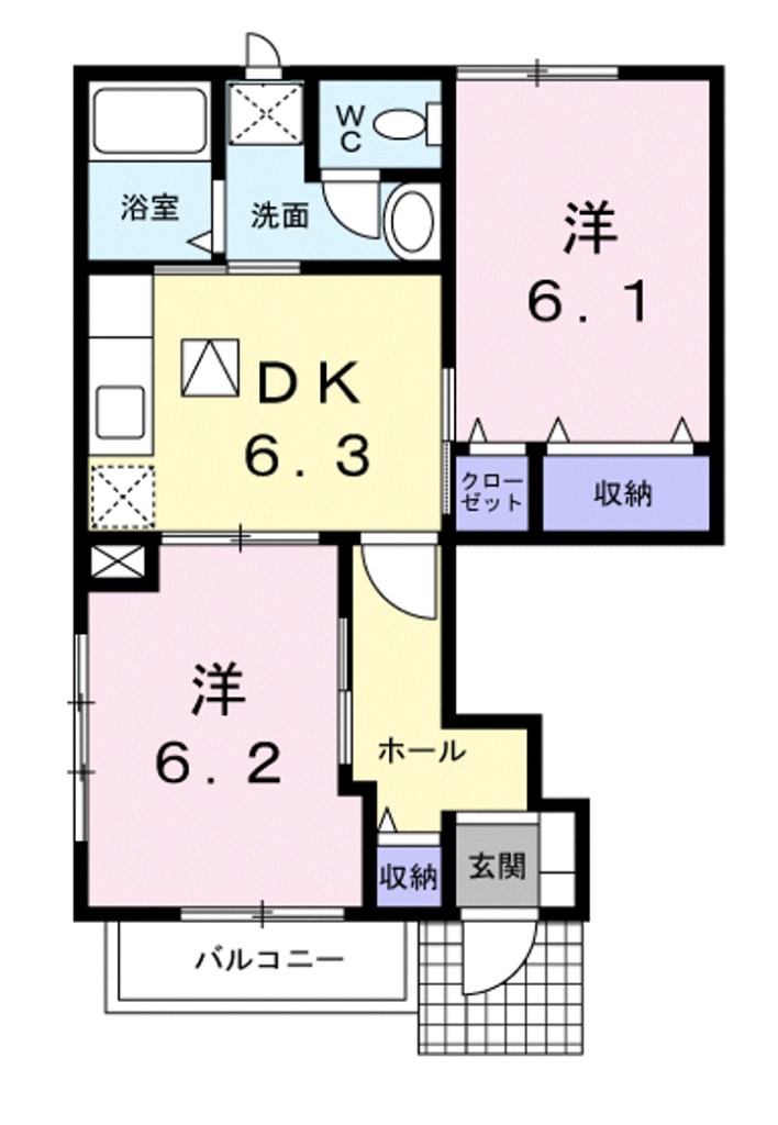 リヴァーパークＢ 101号室 間取り