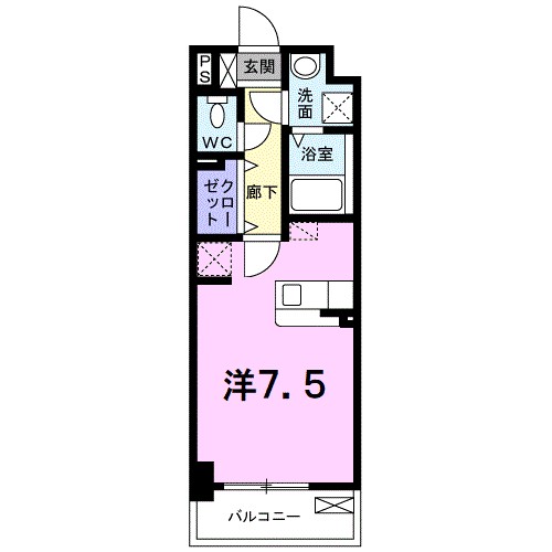 ルーベル中村 105号室 間取り