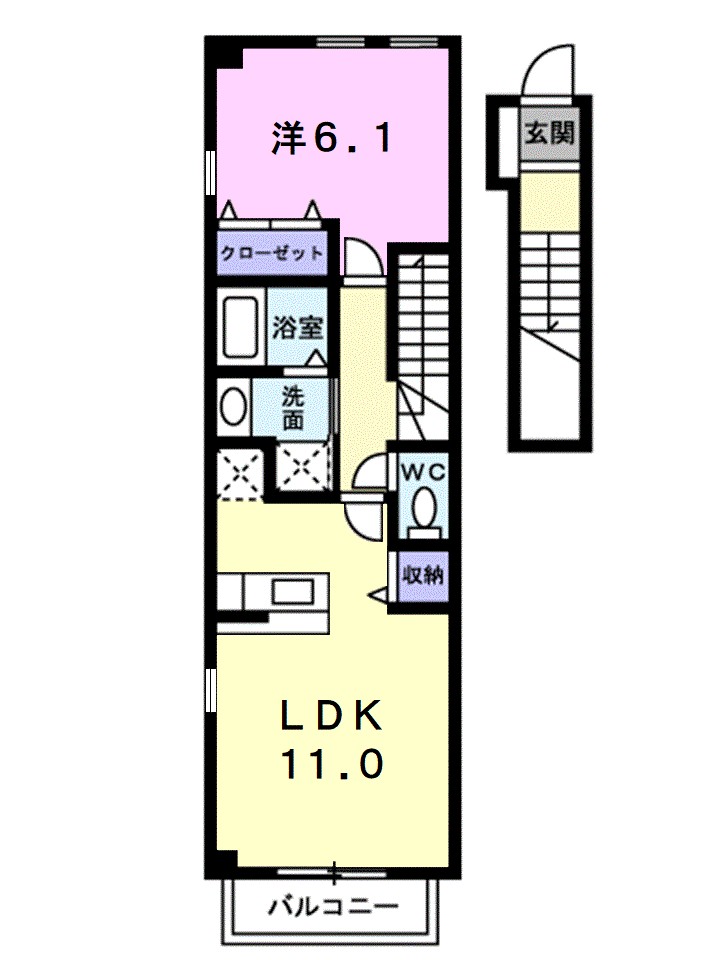 リヴァーパークⅡ　Ｂ 205号室 間取り