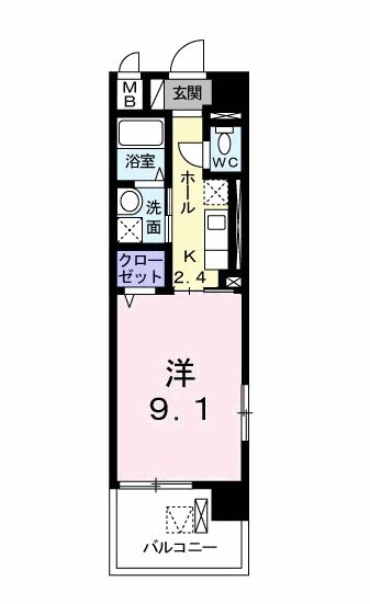 ルミエール山越 101号室 間取り