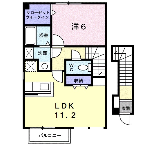ウィッシュⅠ 201号室 間取り