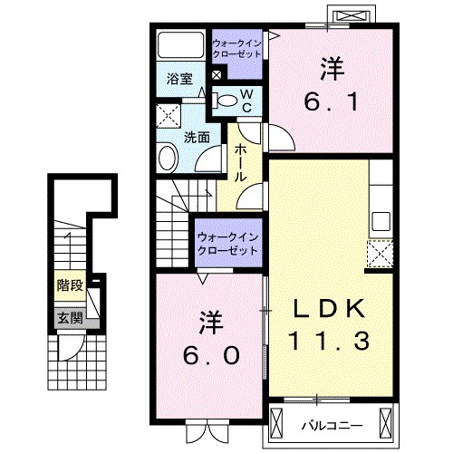 アルバ　Ⅰ 203号室 間取り