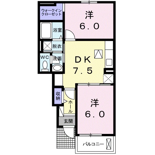 コンフォルト 102号室 間取り