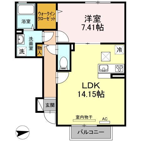 D-room桜木 202号室 間取り