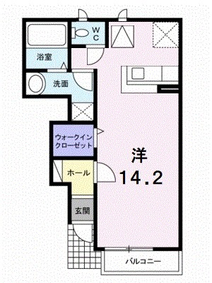 グリーンハイツ北斎院　Ｂ 103号室 間取り
