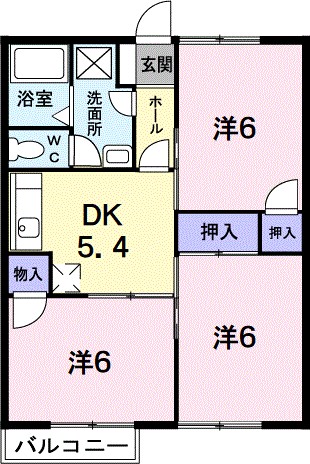 グリーンフィール 101号室 間取り