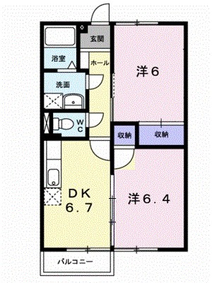エルディム畑寺 201号室 間取り