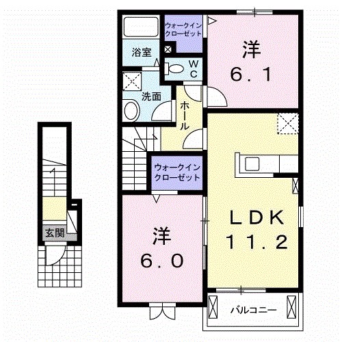 ミルト唐子Ｄ 206号室 間取り
