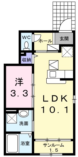 サンリットヴィラⅢ 101号室 間取り