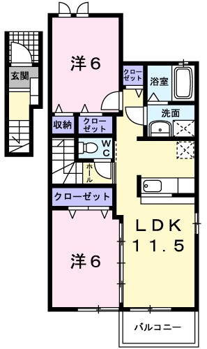 イオラニ２３　Ｂ 201号室 間取り