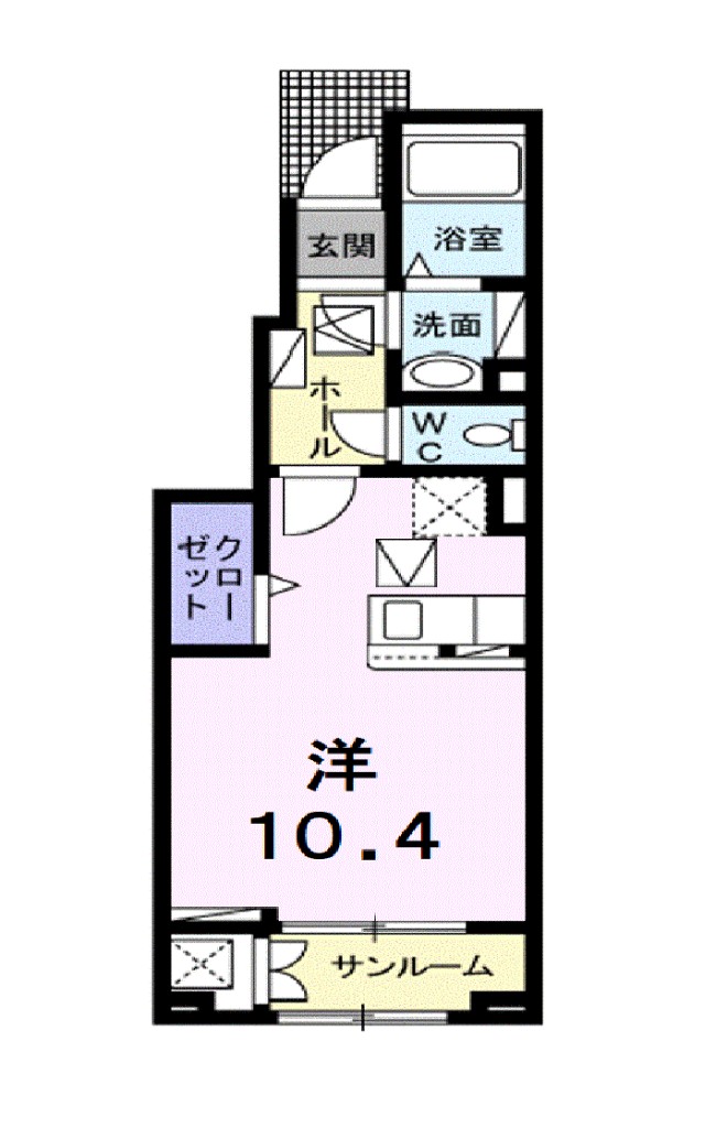 オ・ブーシュ道後Ⅱ 102号室 間取り