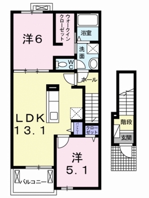 カーサ　ド　ソレイユ 202号室 間取り