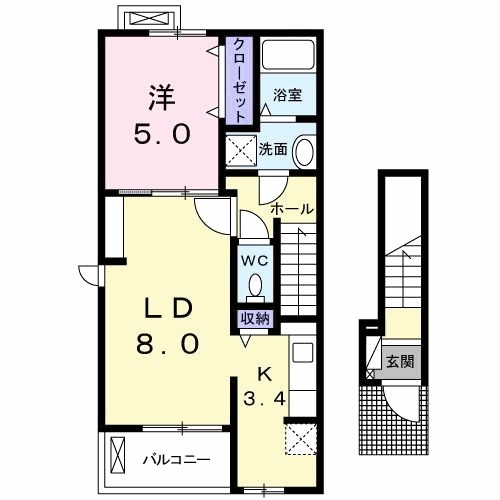 ドリーム北高下　Ａ 201号室 間取り