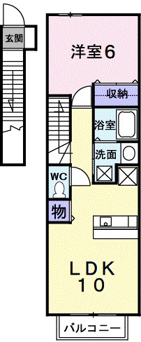 メアリー・ローズ　Ⅱ 202号室 間取り