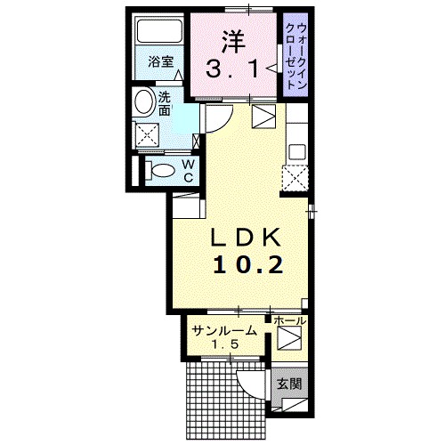 ココ・クレール 105号室 間取り