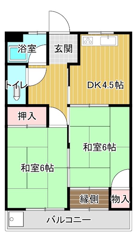 白石荘2 8号室 間取り