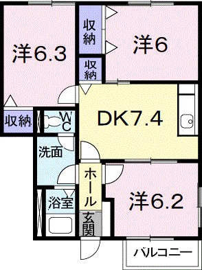 エモーション－２１ 105号室 間取り