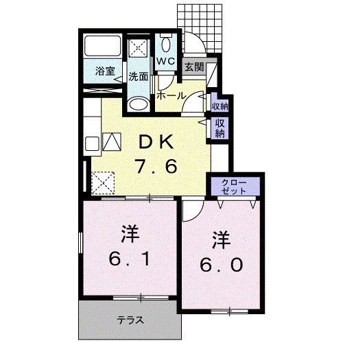フェリーチェ 105号室 間取り