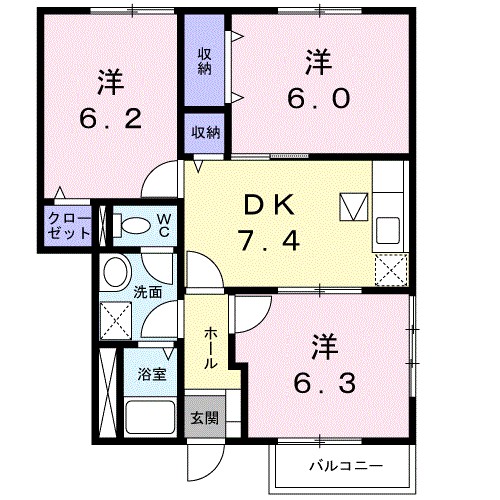 オーブリーＳⅡＢ 103号室 間取り