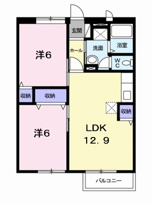 シャルマンハイツ小野 202号室 間取り