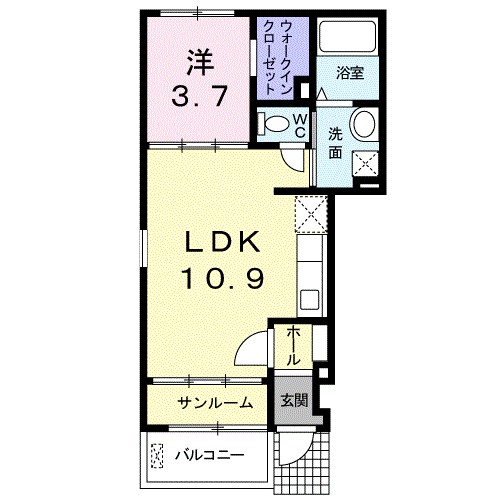 グラース 101号室 間取り