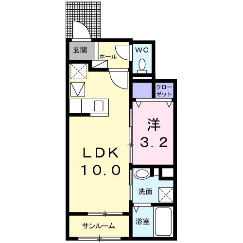 エマータ壱番館 102号室 間取り