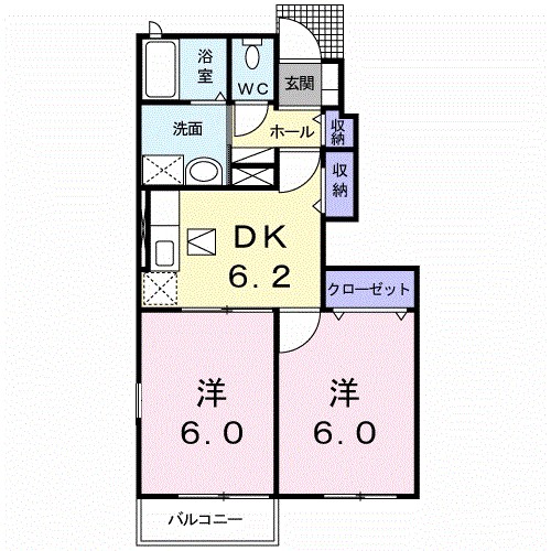 キスメット・メゾンＢ 102号室 間取り