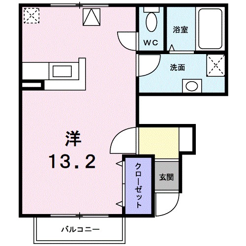 プラティーク南江戸 102号室 間取り