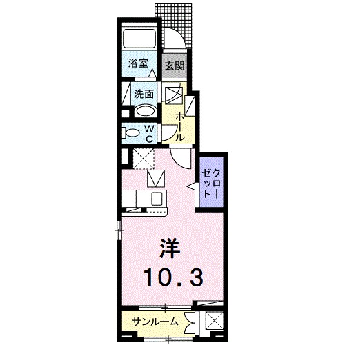 アンジュー北吉井　Ａ 106号室 間取り