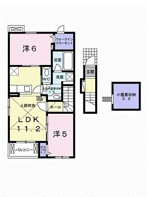 エル・クレール　Ⅱ 203号室 間取り