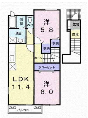 Ｆａｖｏｒ筒井 202号室 間取り