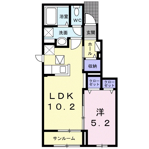 ソルフィオーレ　Ⅱ 103号室 間取り