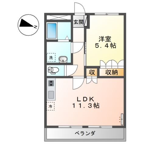 エスタージ・ヒルズ　2番館 202号室 間取り