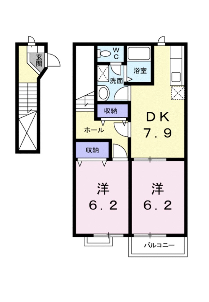 エスポワールシティＢ 201号室 間取り