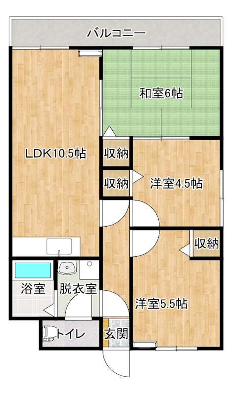 サンライズ土橋 202号室 間取り