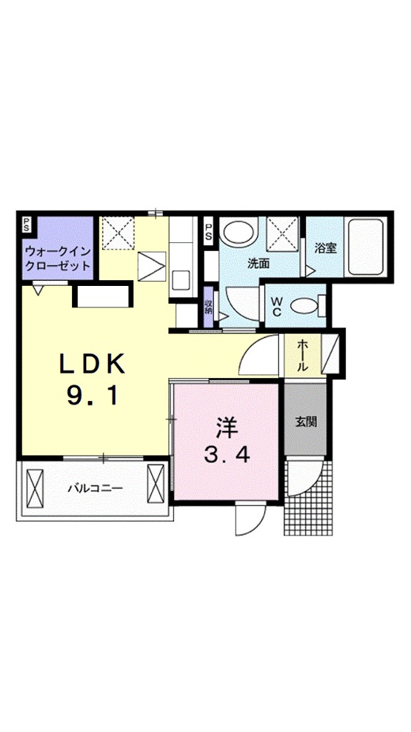 サン住吉双葉Ⅱ 102号室 間取り