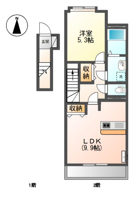 カメリア北土居　Ｂ 間取り