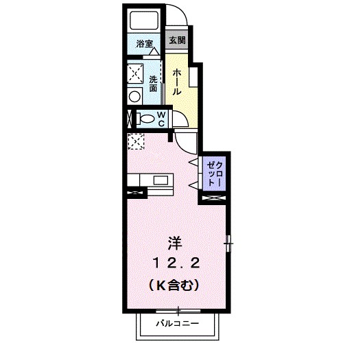 ノヴェール新幸　Ａ 101号室 間取り