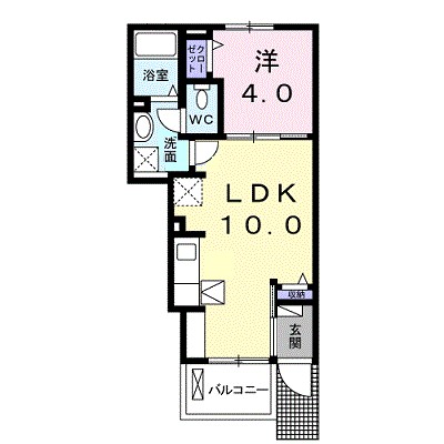クラール東村　Ｃ 102号室 間取り