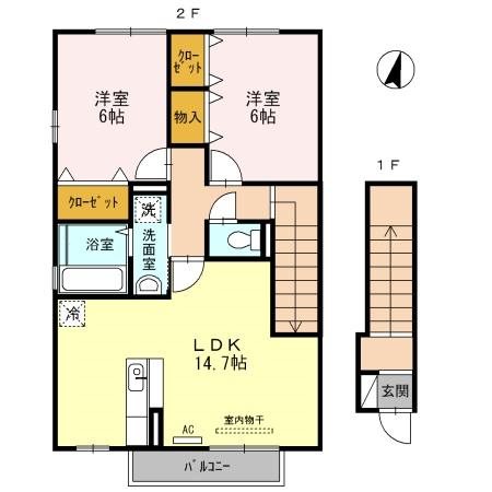 カサベルデ 206号室 間取り