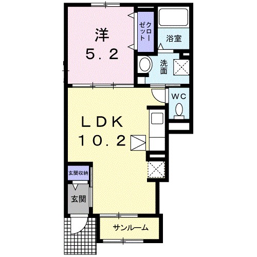 コロレ星原　Ⅱ 103号室 間取り